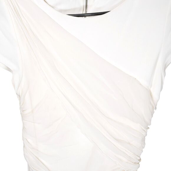 Alice + Olivia Womens Dress Ivory Silk Stretch Lined Mini Layered Sheath Party S - Picture 4 of 10